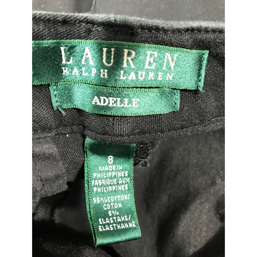 Lauren Ralph Lauren Chino Pants Women 8 Black Adele Dress Pant Straight 2 Pair - Picture 8 of 11